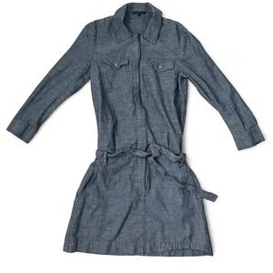 THEORY DENIM STYLE ZIP UP MINI DRESS WITH DRESS